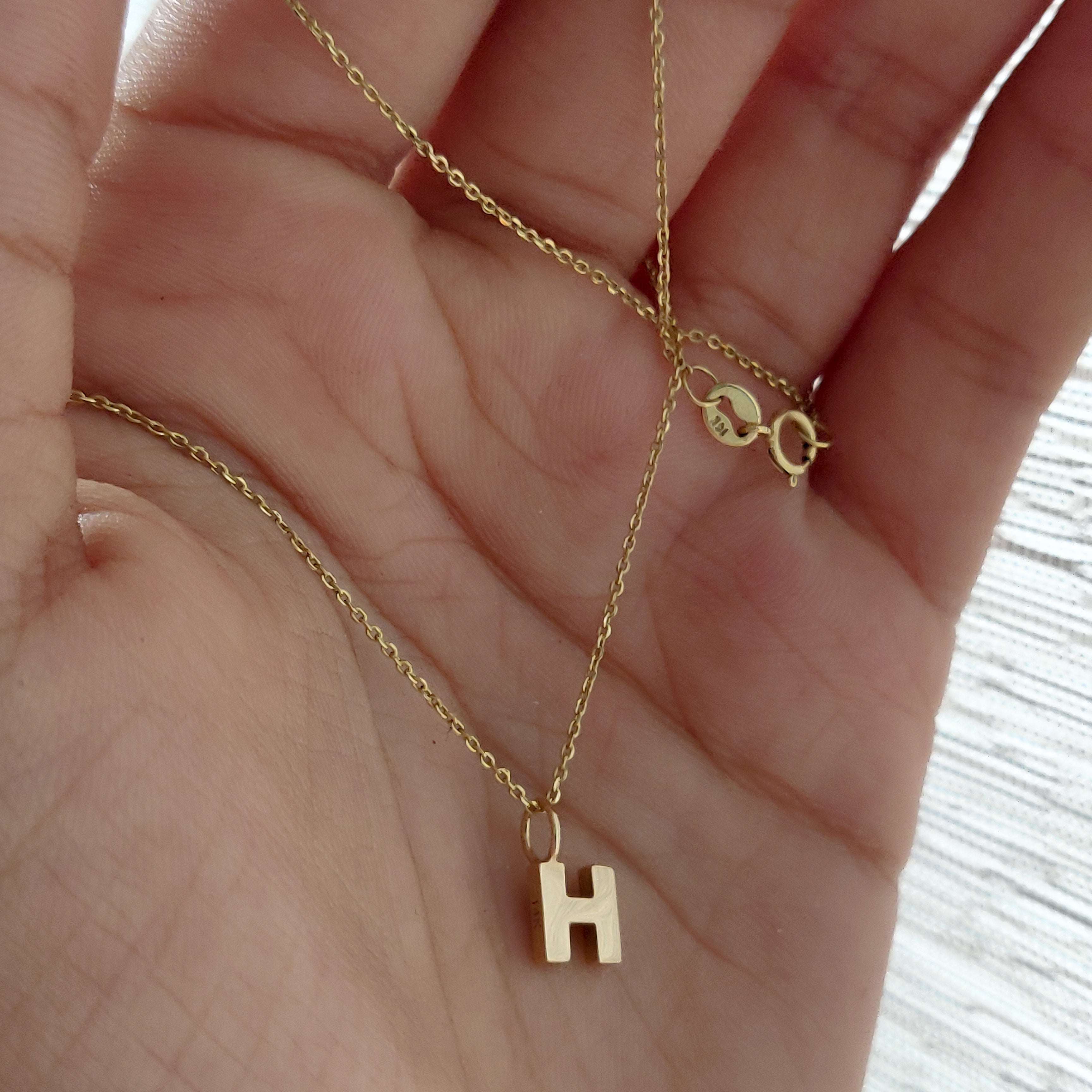 (preorder) Signature Jiana Solid 14kt Gold Initial Necklace