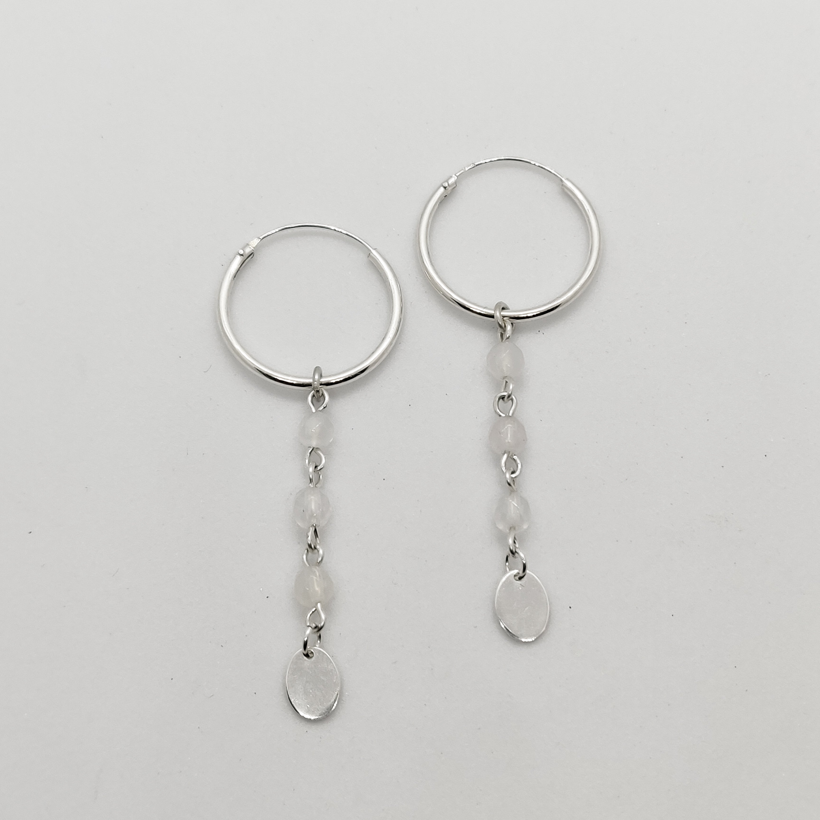 Personalised Aisha Drop Hoop Earrings