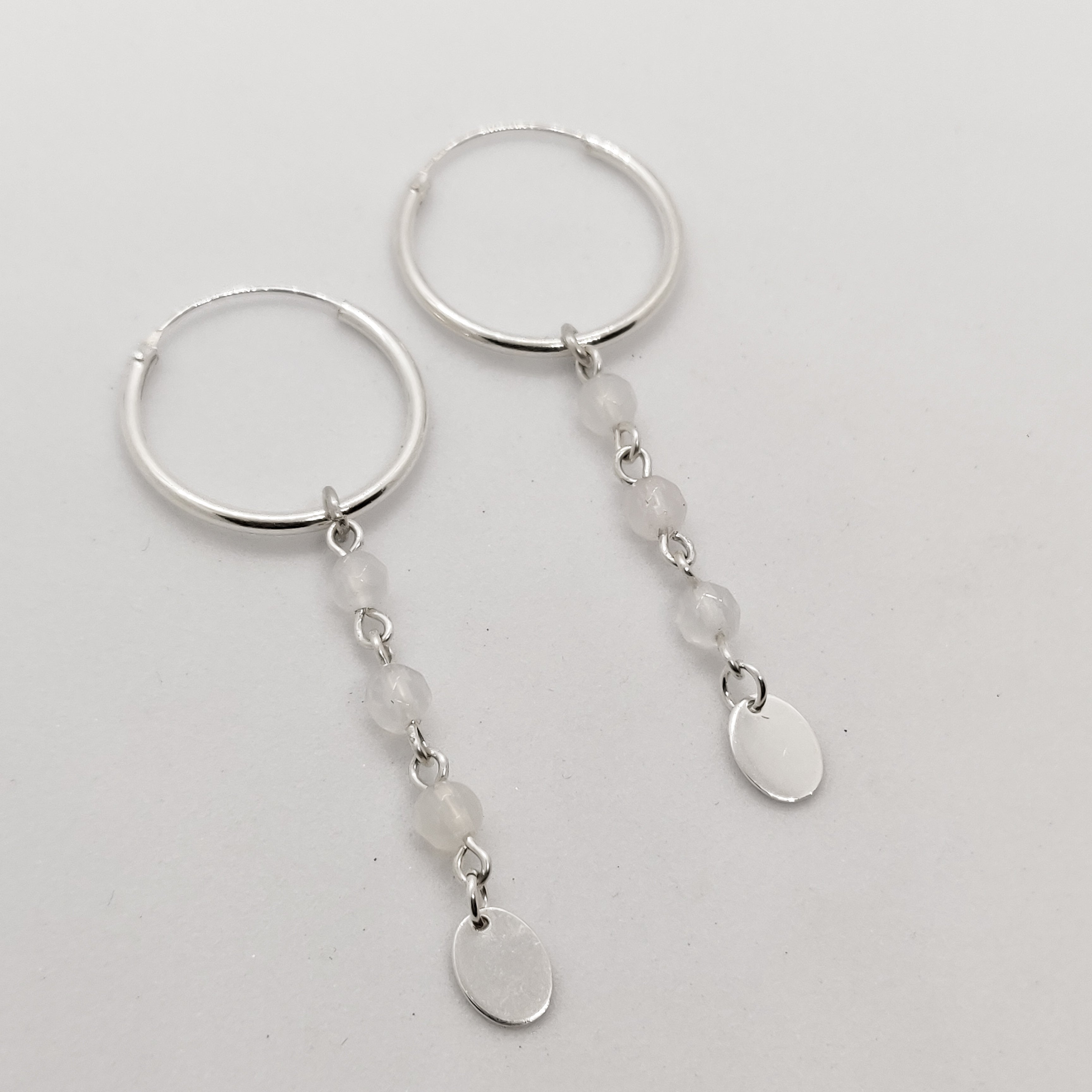 Personalised Aisha Drop Hoop Earrings